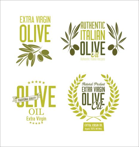 Retro- Aufklebersammlung des Olivenöls vektor