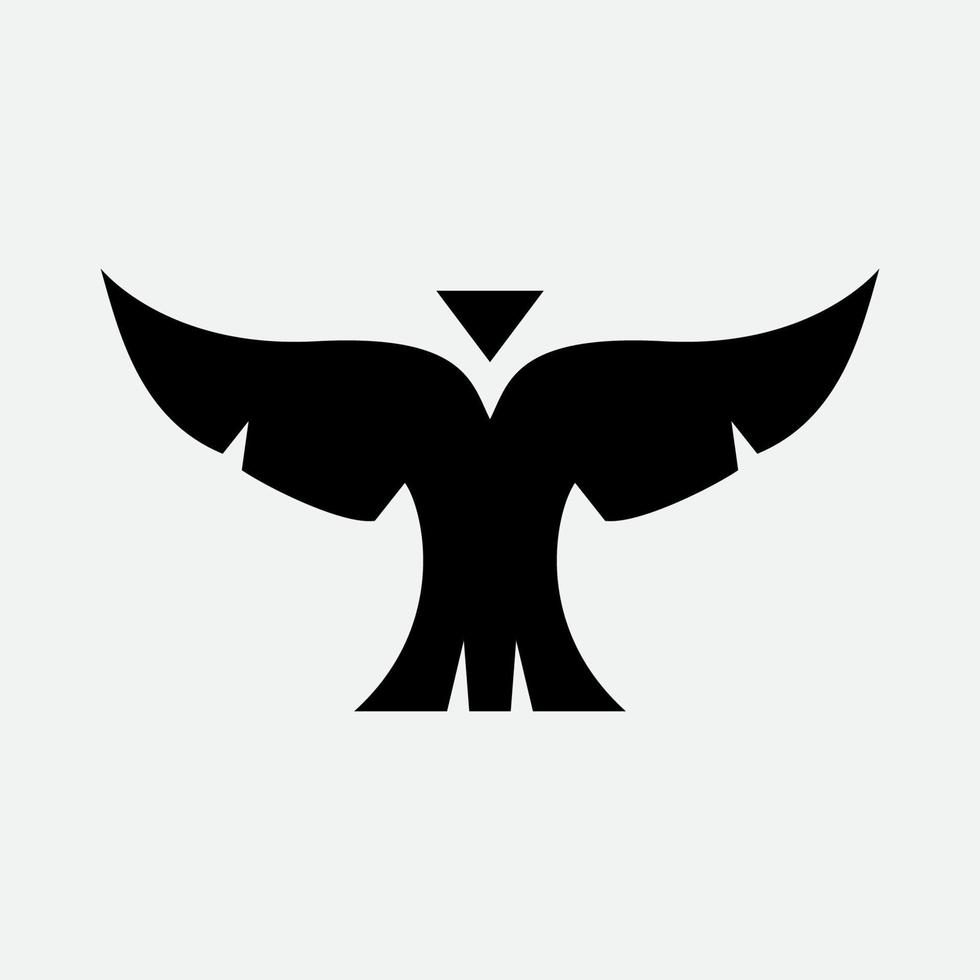 Vogelflügel fliegen schwarze Silhouette Vorderansicht Logo Design Vektor