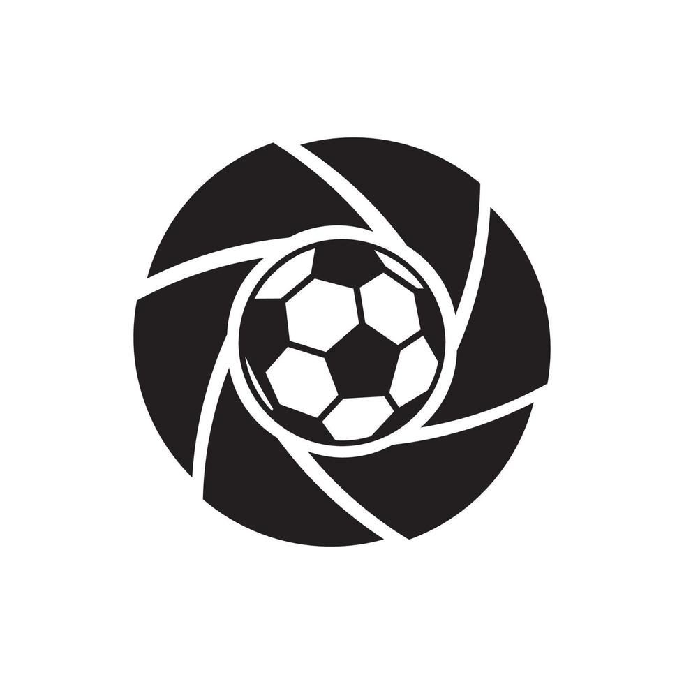 Kamera-Shutter-Objektiv mit Ball Logo Symbol Symbol Vektorgrafik Design Illustration Idee kreativ vektor