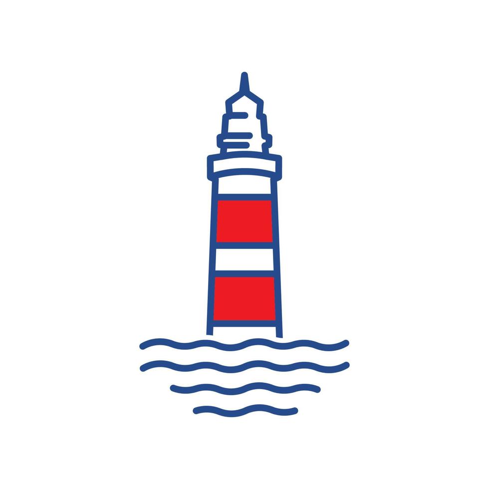 Leuchtturm oder Navigationshilfe modernes Logo-Design vektor