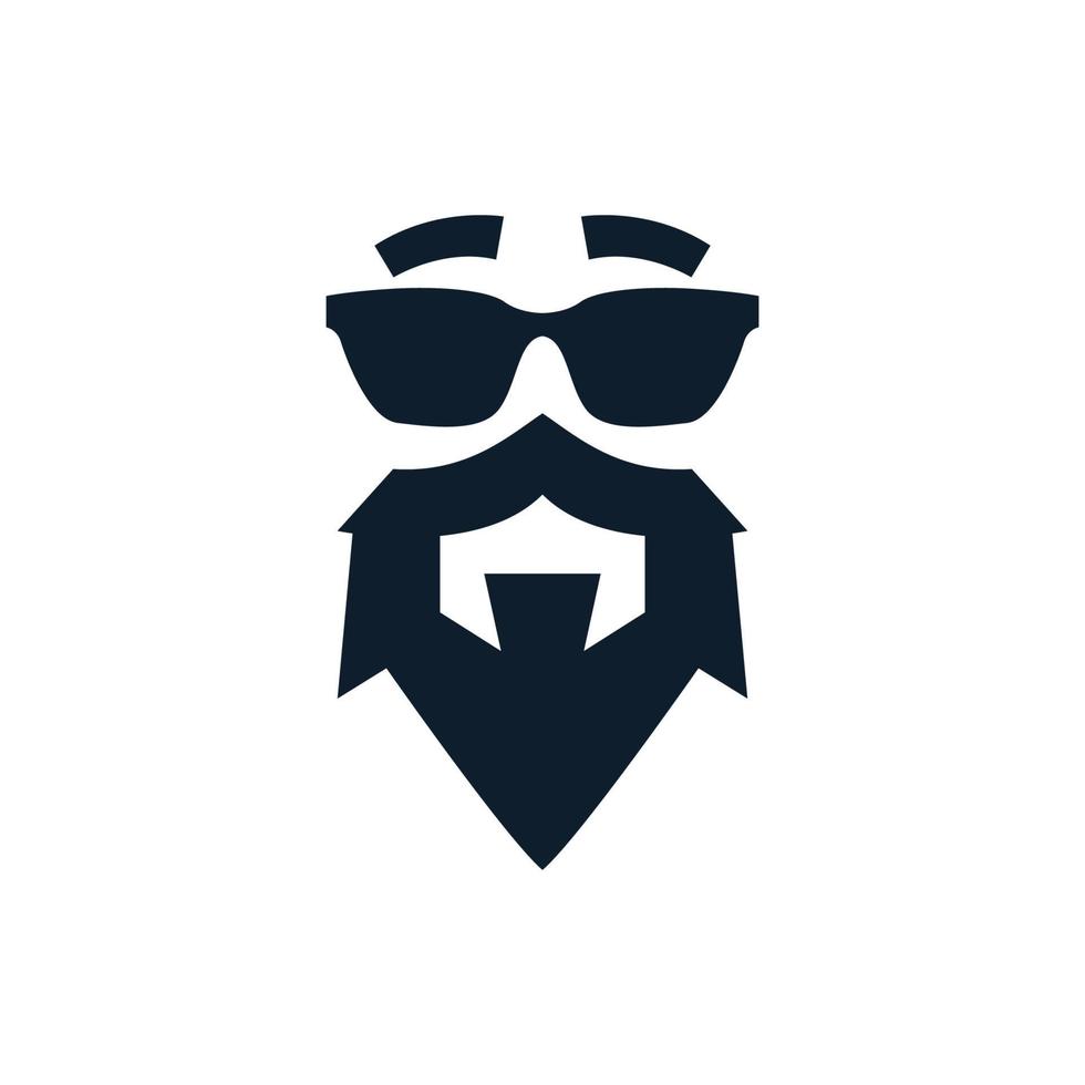 maskuliner Bart mit Sonnenbrillen-Logo-Design Vintage oder Retro vektor