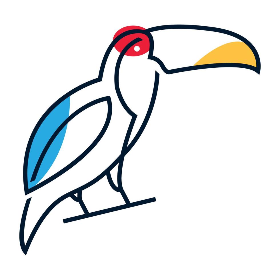 linjekonst modern abstrakt fågel taucan logotyp design vektor grafisk symbol ikon illustration kreativ idé