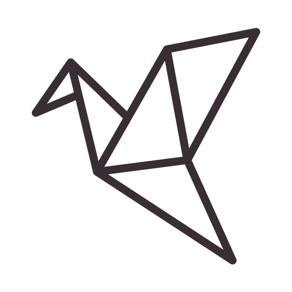 linjer origami fågel flyga enkel logotyp symbol vektor ikon illustration design
