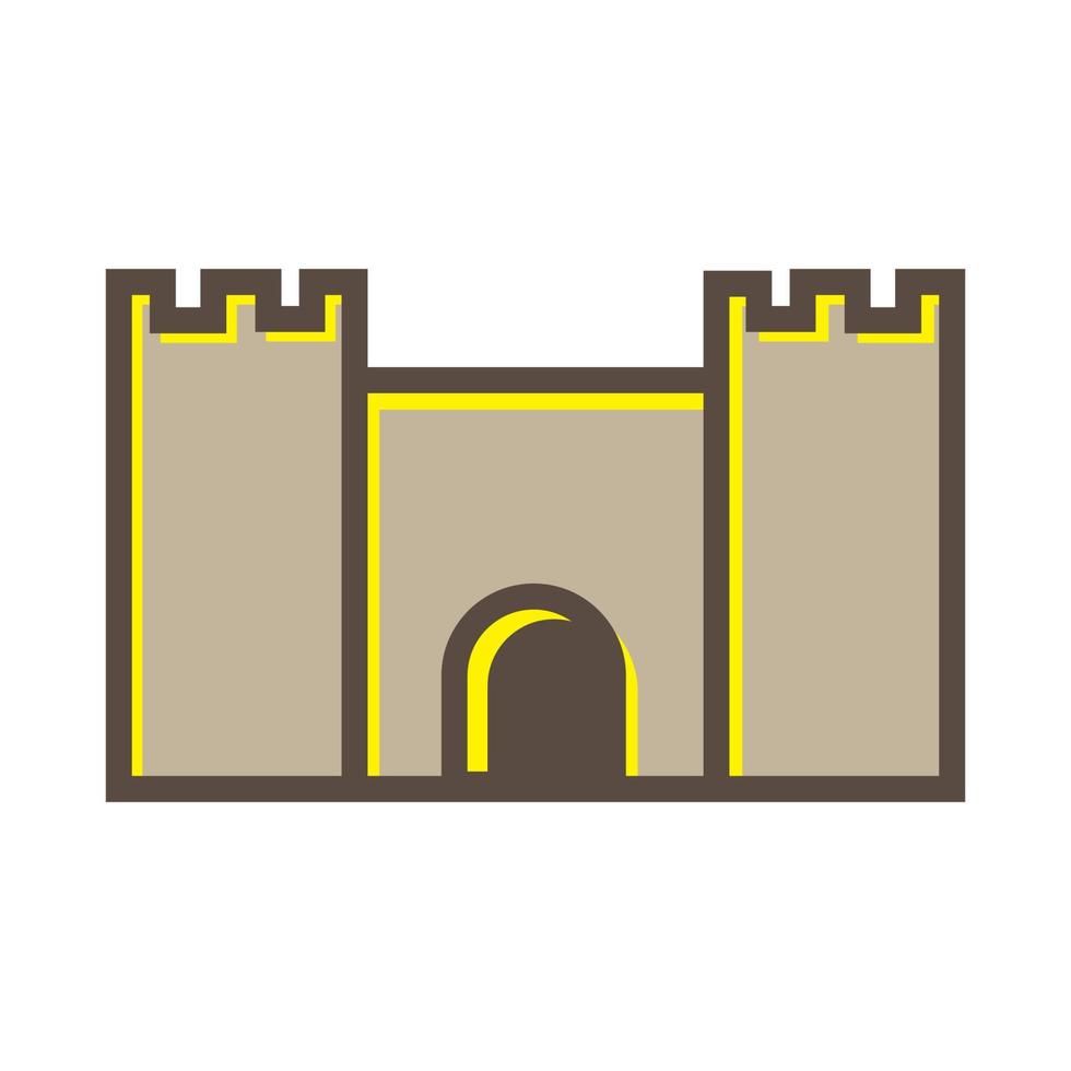 färgglada fästning gamla logotyp symbol vektor ikon illustration design