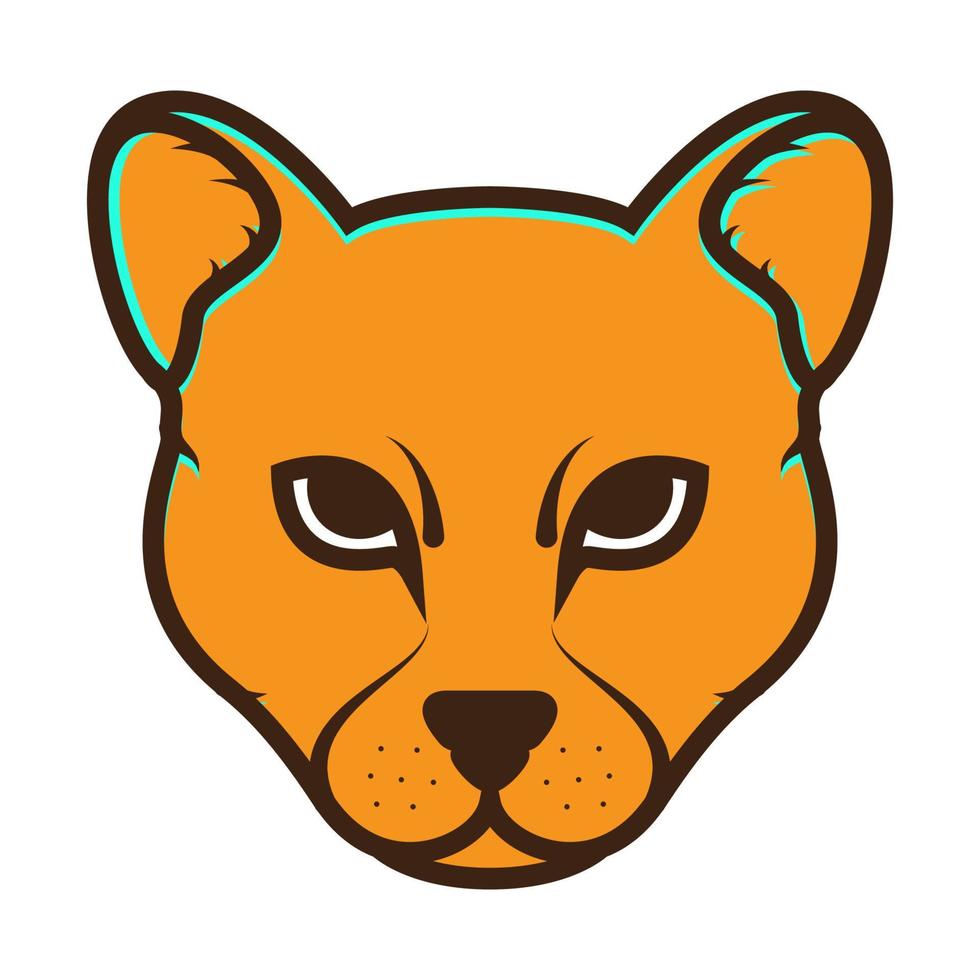 färgglada head cheetah logotyp symbol vektor ikon illustration design