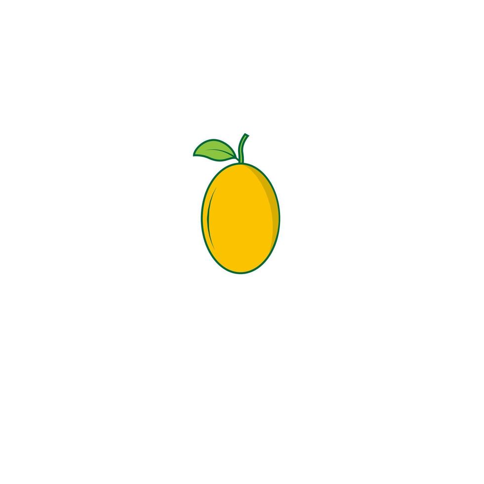 frisches obst mango orange linie grün logo symbol symbol vektor grafik design illustration idee kreativ