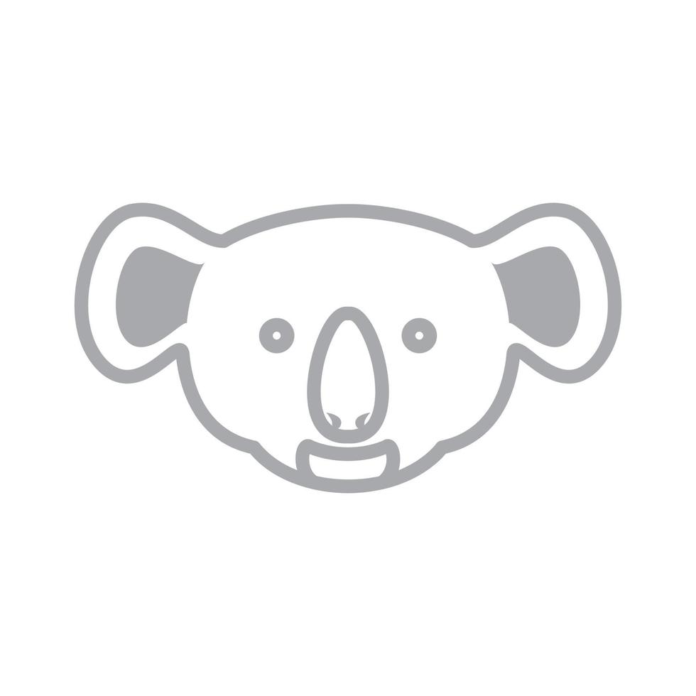 huvud ansikte djur söt koala grå logotyp symbol ikon vektor grafisk design illustration idé kreativ