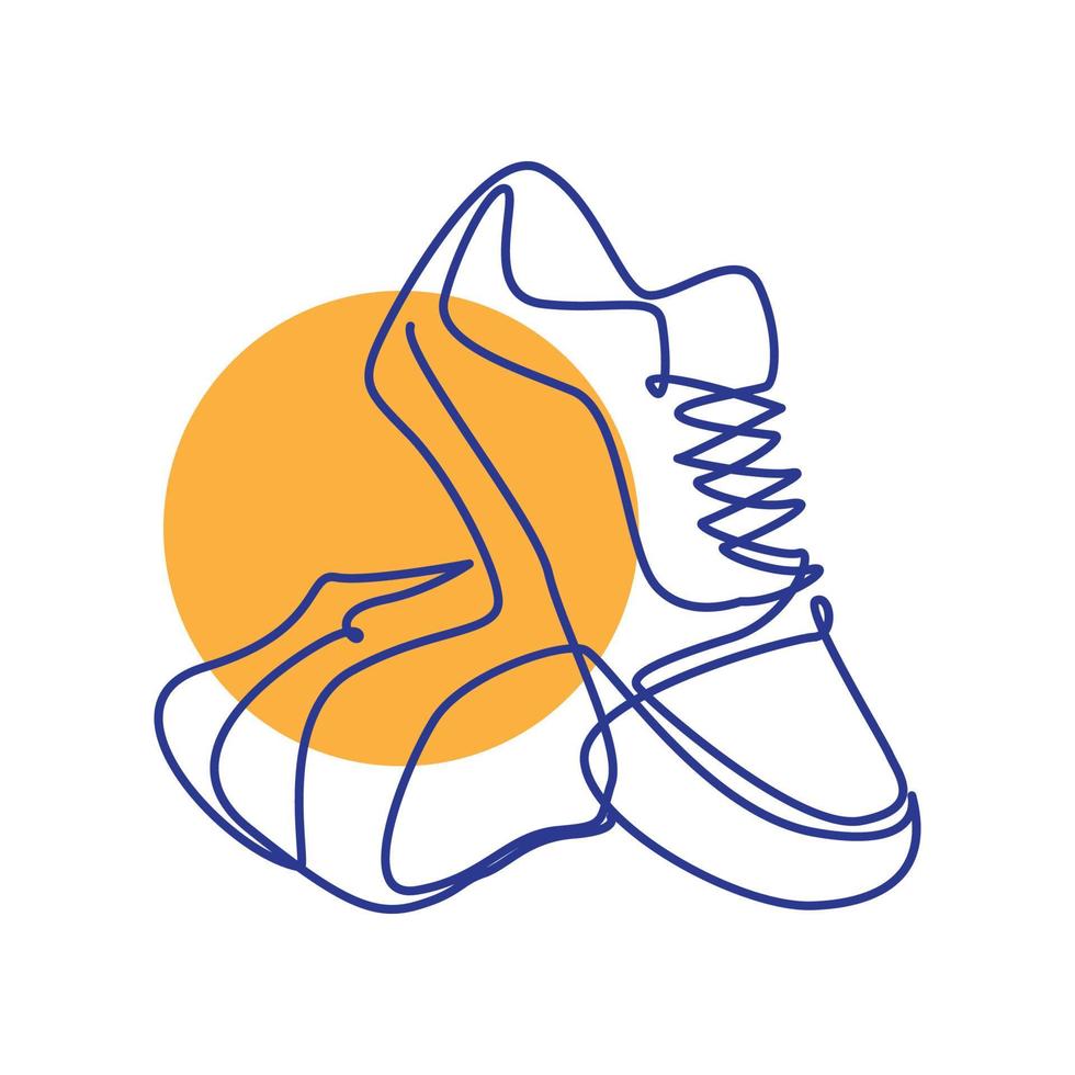 Linien Kunst Schuhe Mann moderne Logo-Design-Vektor-Symbol-Symbol-Illustration vektor