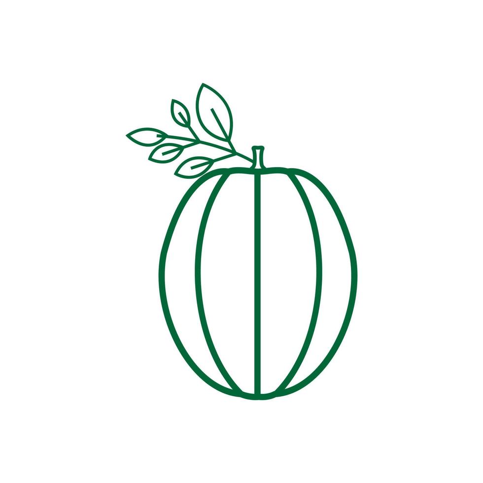 linje färsk frukt grön enkel logotyp symbol ikon vektor grafisk design illustration idé kreativ