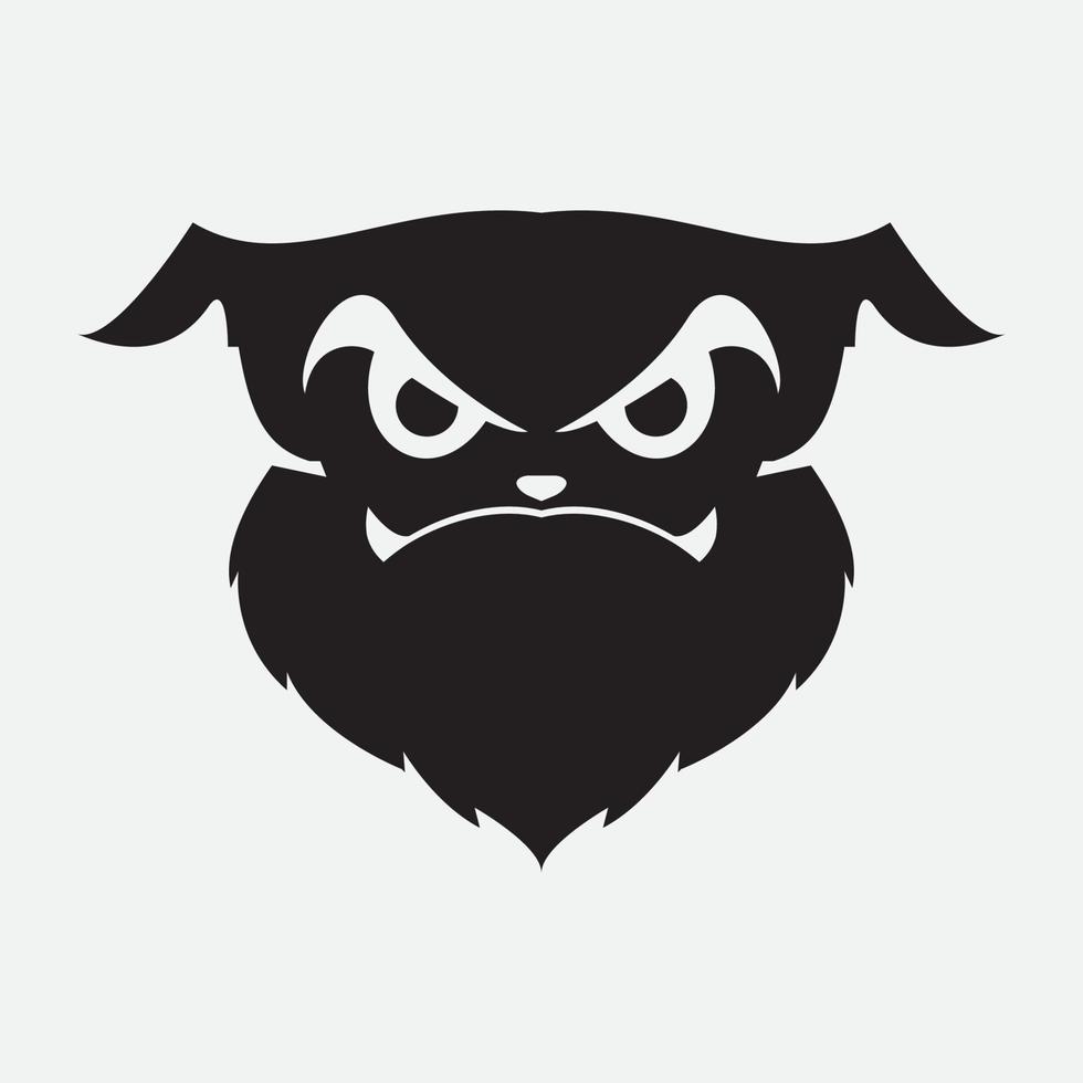 Hundegesicht beängstigendes Silhouette-Logo-Design vektor