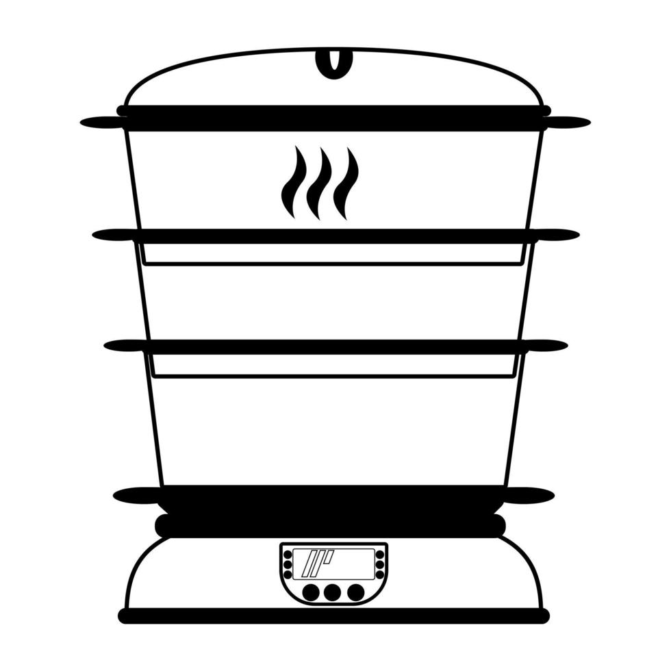 outline matångare, användbar köksapparat för matlagning med ånga vektor