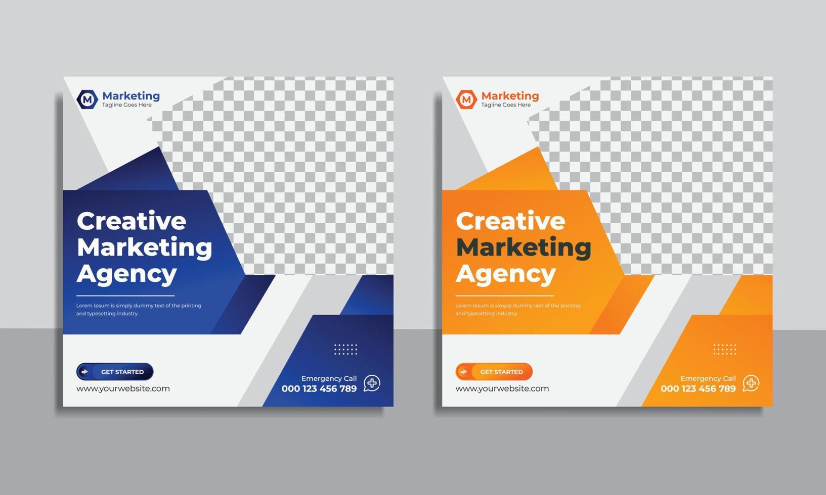 kreatives Marketing und Corporate Social Media Post und Web Banner Design Template Vector Premium