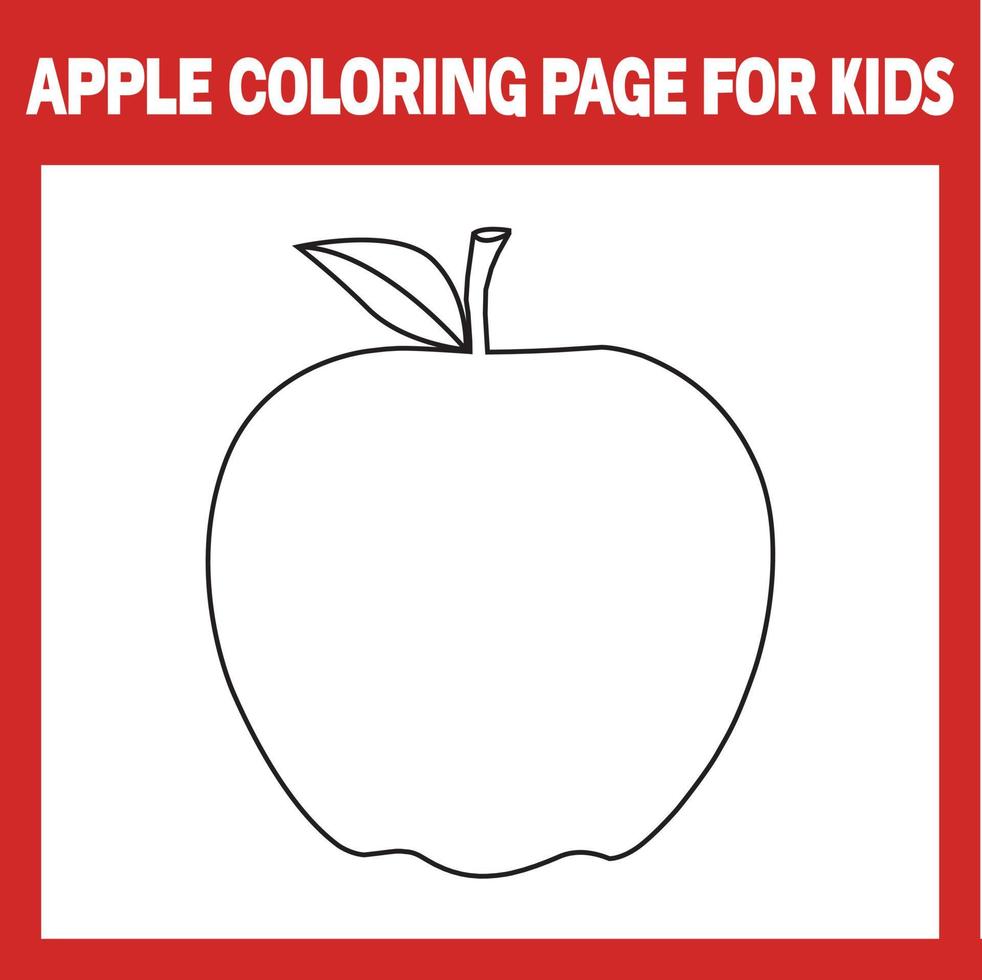 apple målarbok för barn vektor