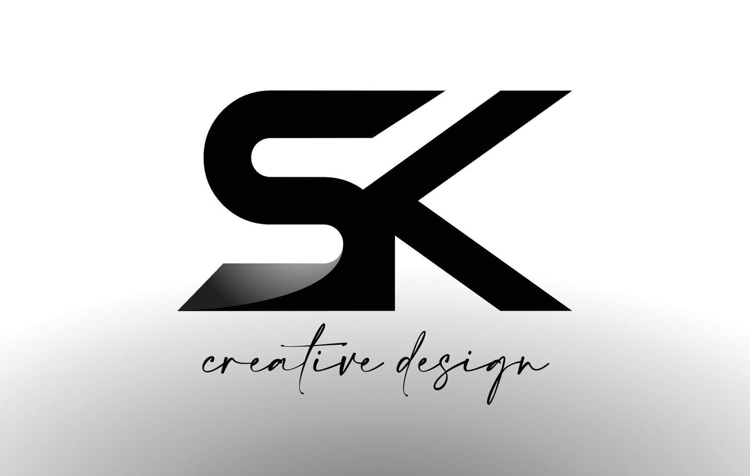 sk bokstavslogotypdesign med elegant minimalistisk look.sk ikonvektor med kreativ design modernt utseende. vektor