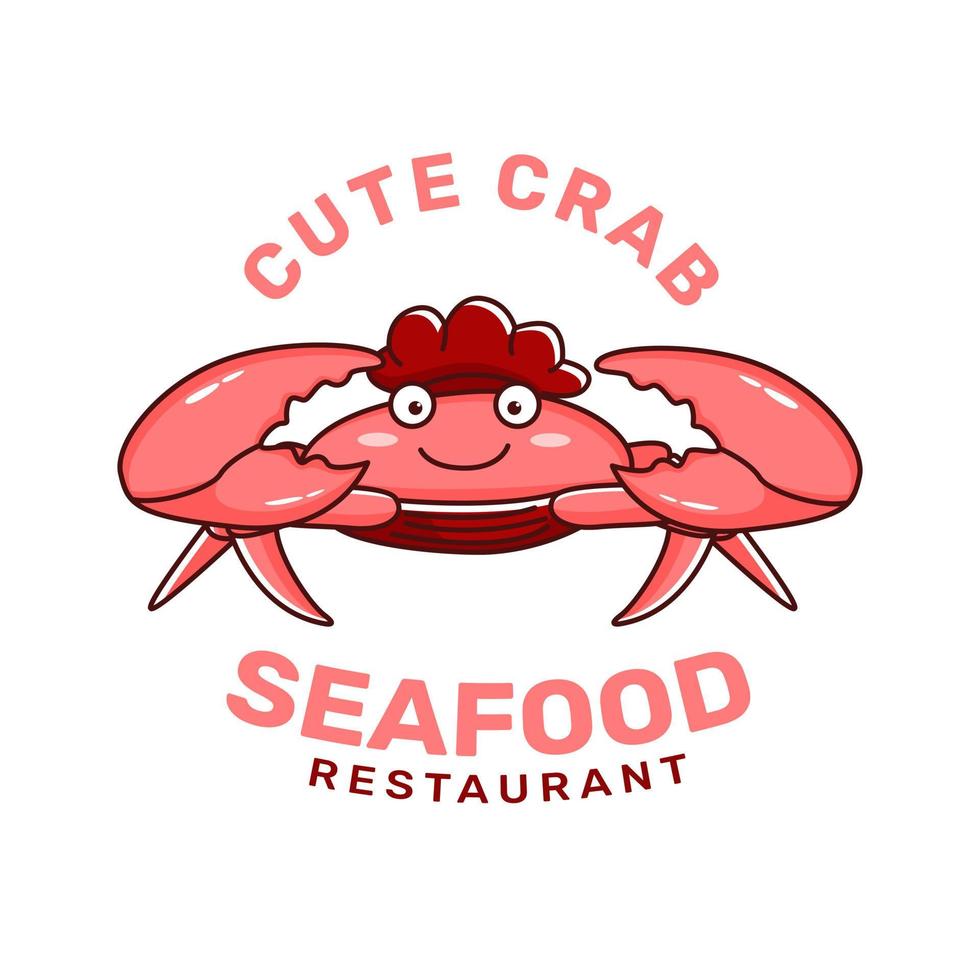 Meeresfrüchte-Restaurant-Logo-Vorlage mit Krabben vektor