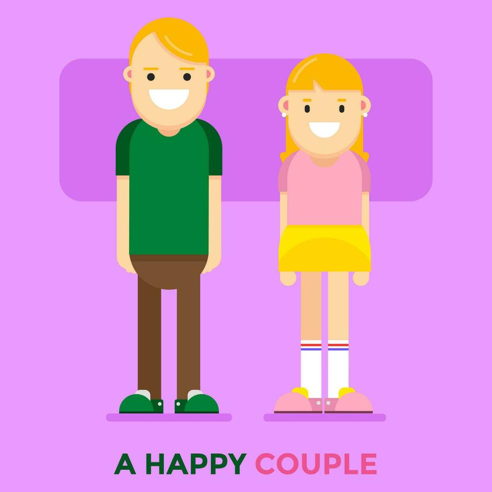 Abbildung Vektorgrafik eines glücklichen Paares. perfekt für Paarposter, Valentinstag, Liebesposter usw. vektor