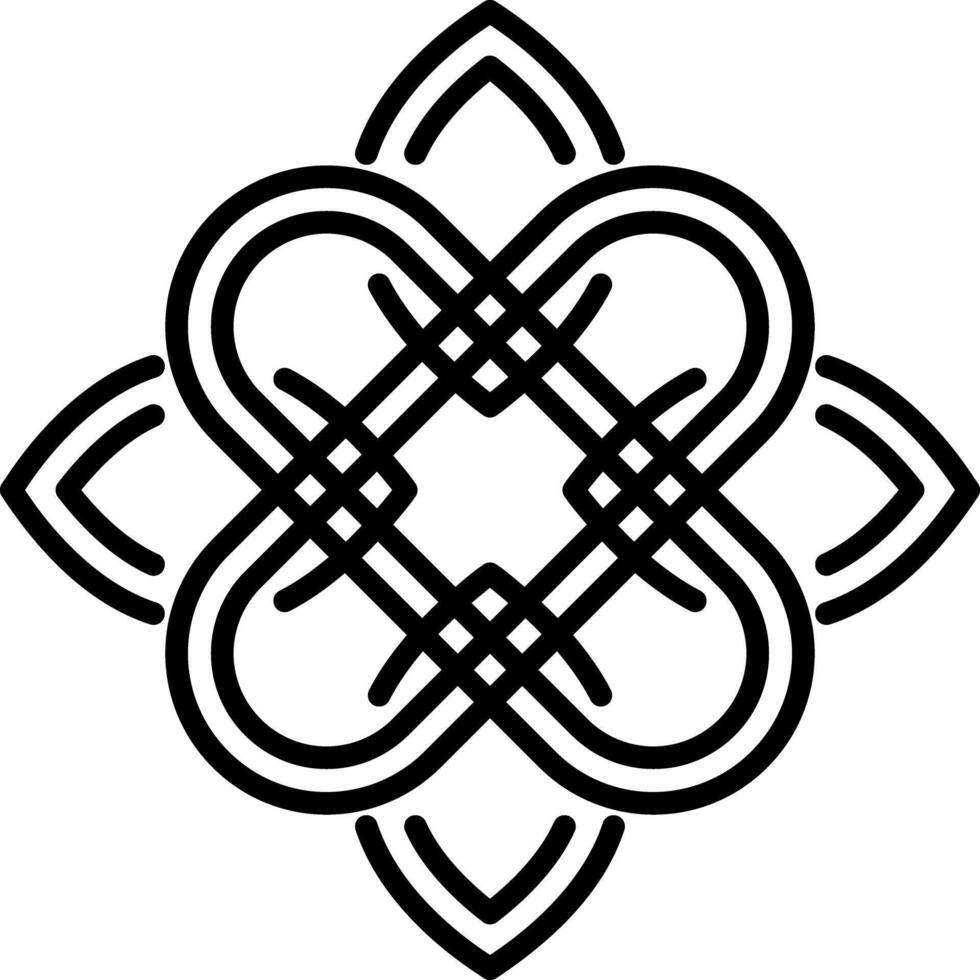 en linjär ikon av celtic Knut symbol vektor