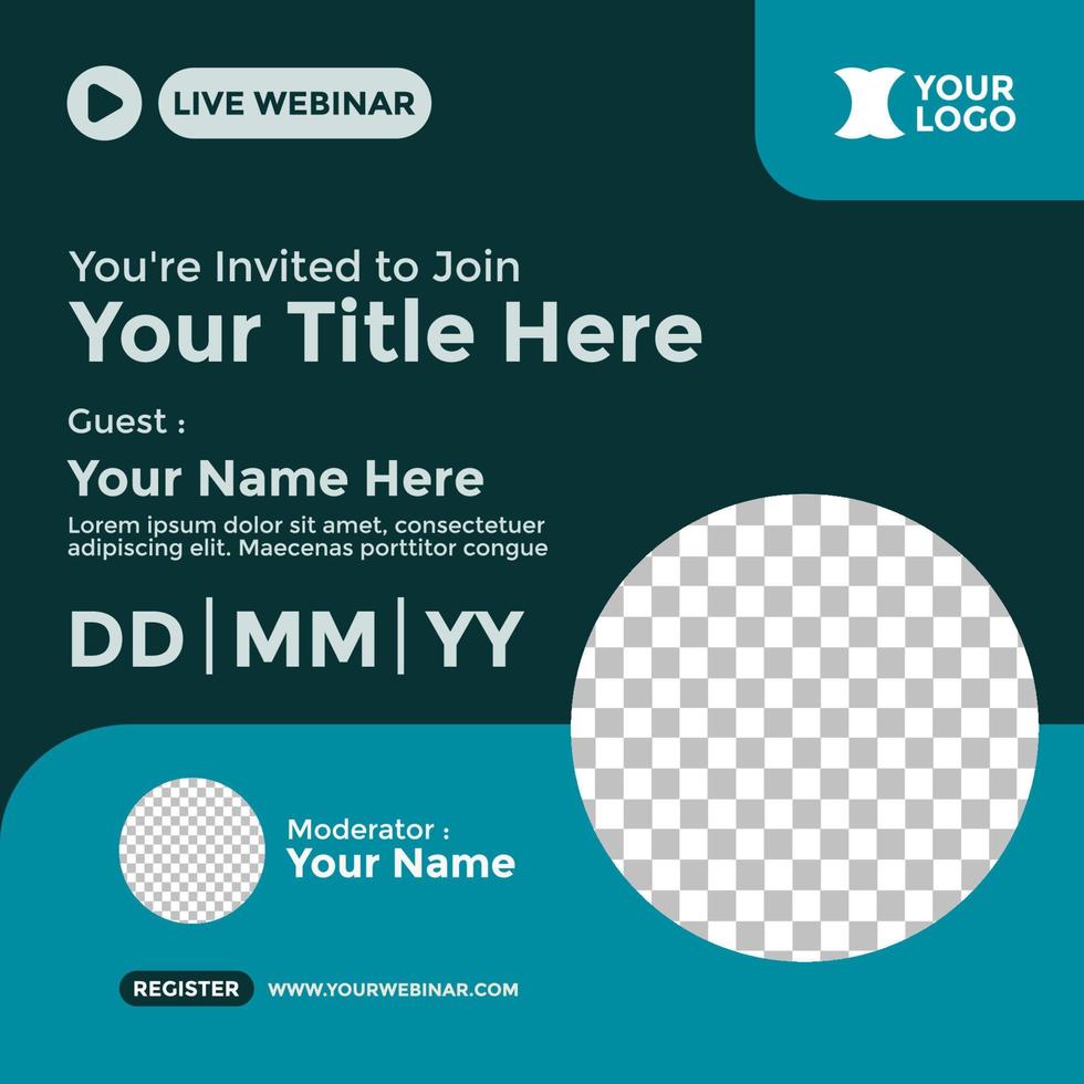 webinar affisch design för sociala medier. webinar event affisch vektor