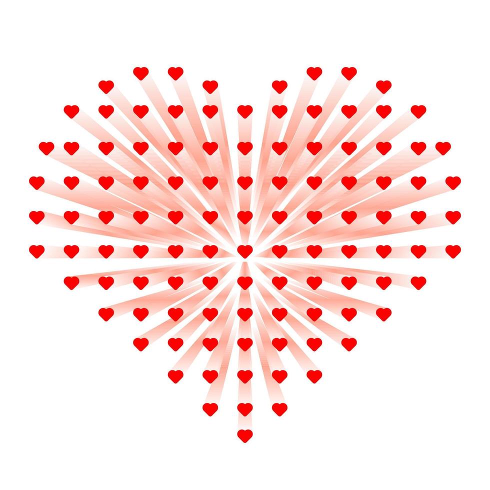 Herzform-Komposition aus einer Gruppe kleiner Herzen. Symbol-Zeichen-Vektor-Illustration vektor