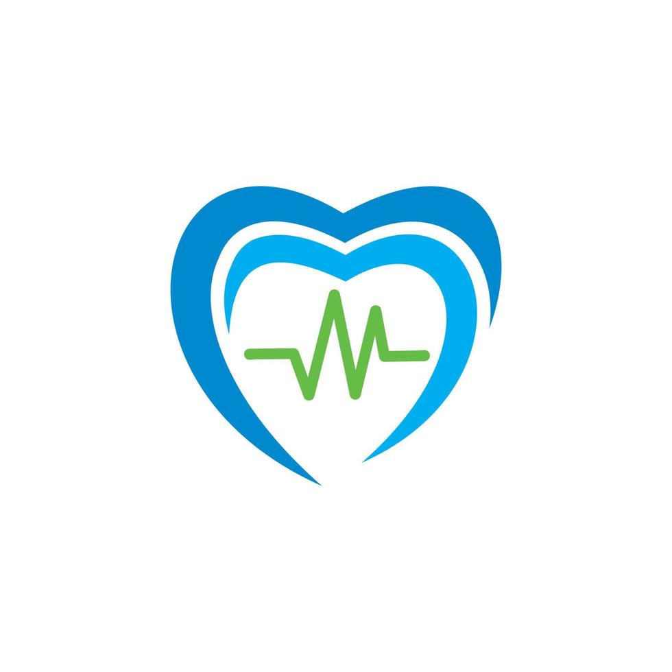 puls hälsosam logotyp, medicinsk vård logotyp vektor
