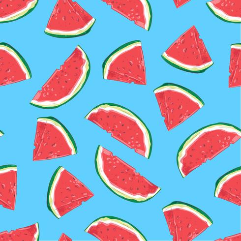 Nahtloses Muster von Wassermelonenscheiben. Vektor-illustration vektor