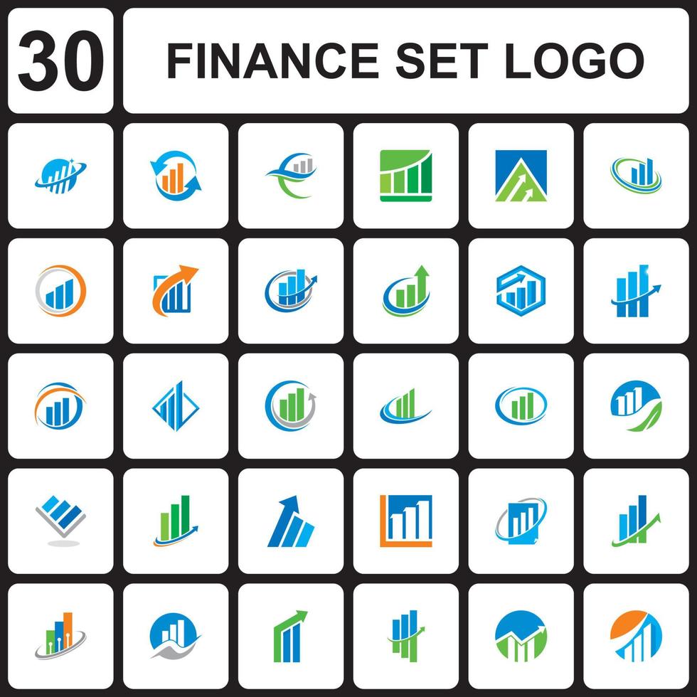 Finanz-Set-Logo, Diagramm-Set-Logo vektor