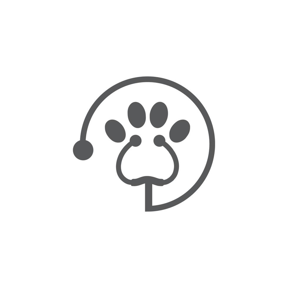 logotyp för hälsosamt husdjur, logotyp för djurvård vektor