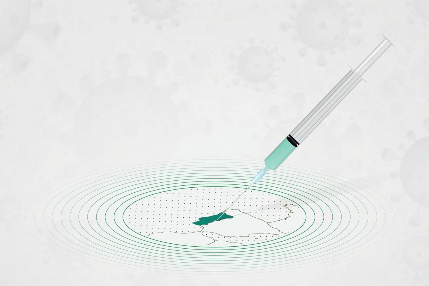 portugal-impfkonzept, impfstoffinjektion auf der karte von portugal. impfstoff und impfung gegen coronavirus, covid-19. vektor