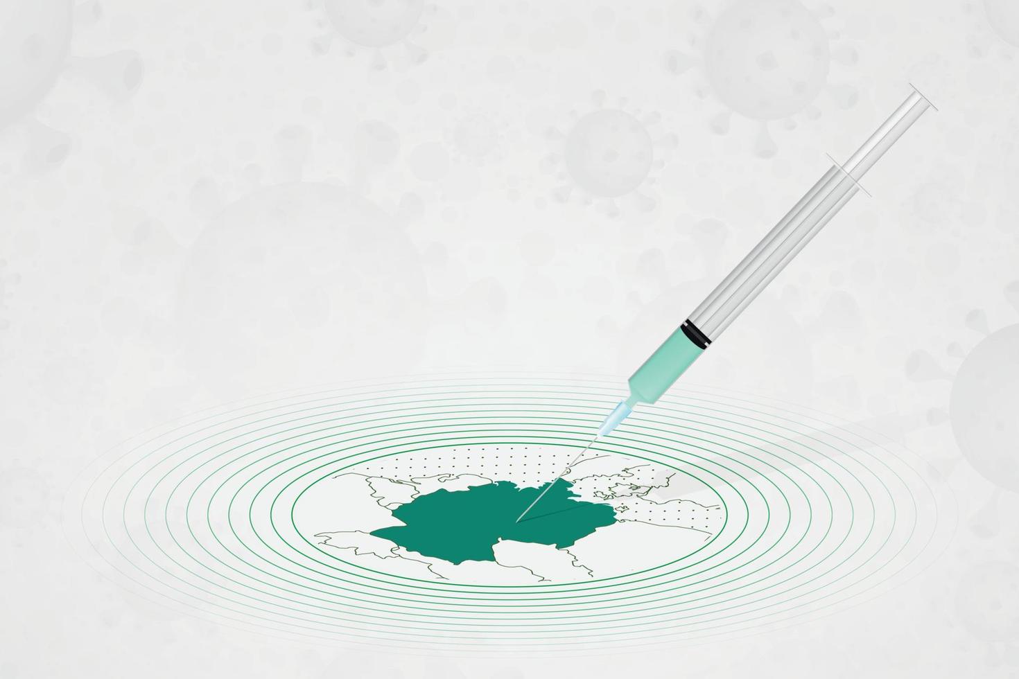 deutschland impfkonzept, impfstoffinjektion in deutschlandkarte. impfstoff und impfung gegen coronavirus, covid-19. vektor