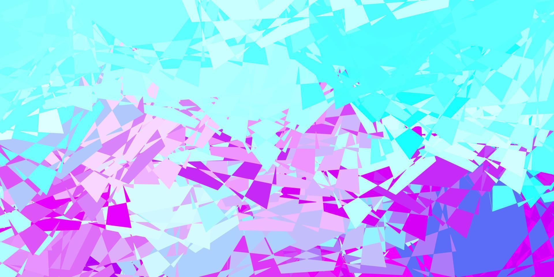 ljusrosa, blå vektorbakgrund med trianglar. vektor