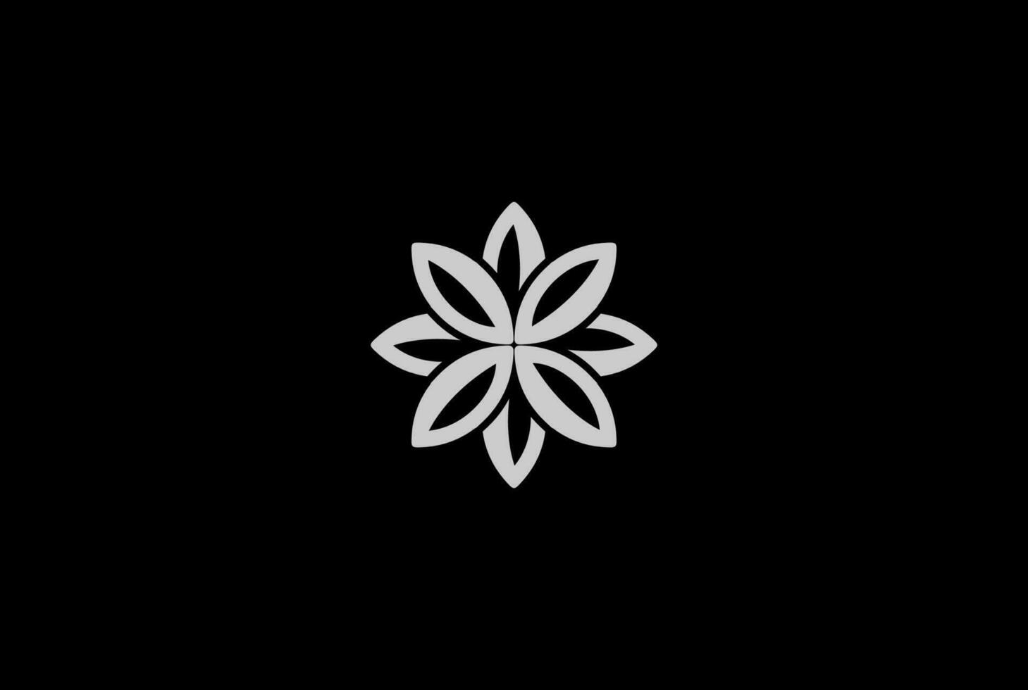 elegant lyxig geometrisk blomma blad logotyp design vektor