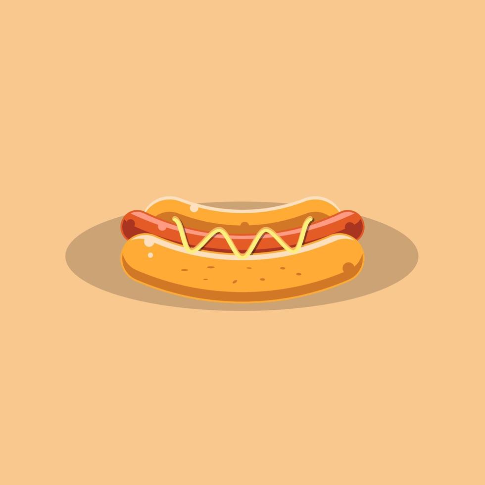 Hot-Dog-Illustration mit Käse. Hot-Dog-Wurst-Illustration vektor