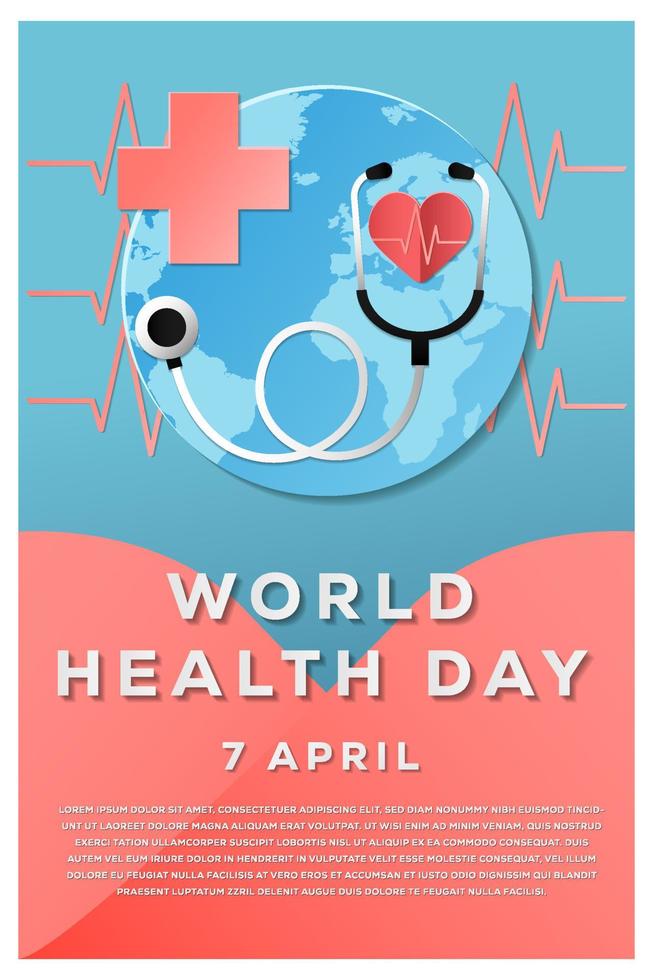 Plakat-Banner-Design zum Weltgesundheitstag. Vektor-Design-Illustration vektor