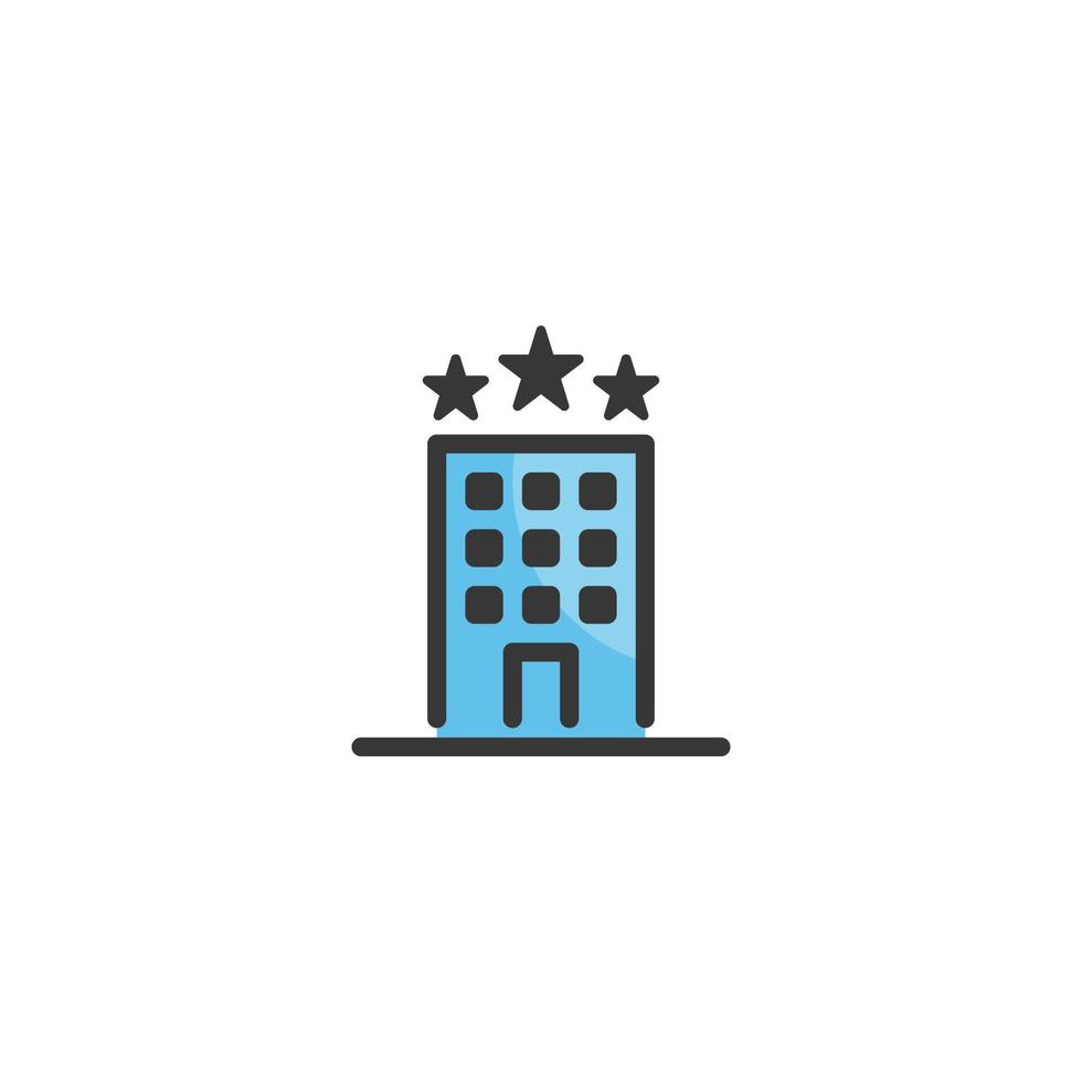 Hotel Farblinie Symbol Vektor Illustration