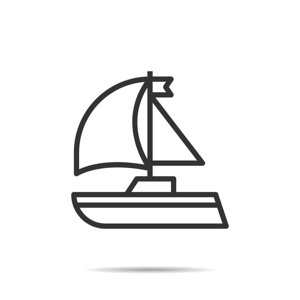 segelboot symbol linie vektor illustration