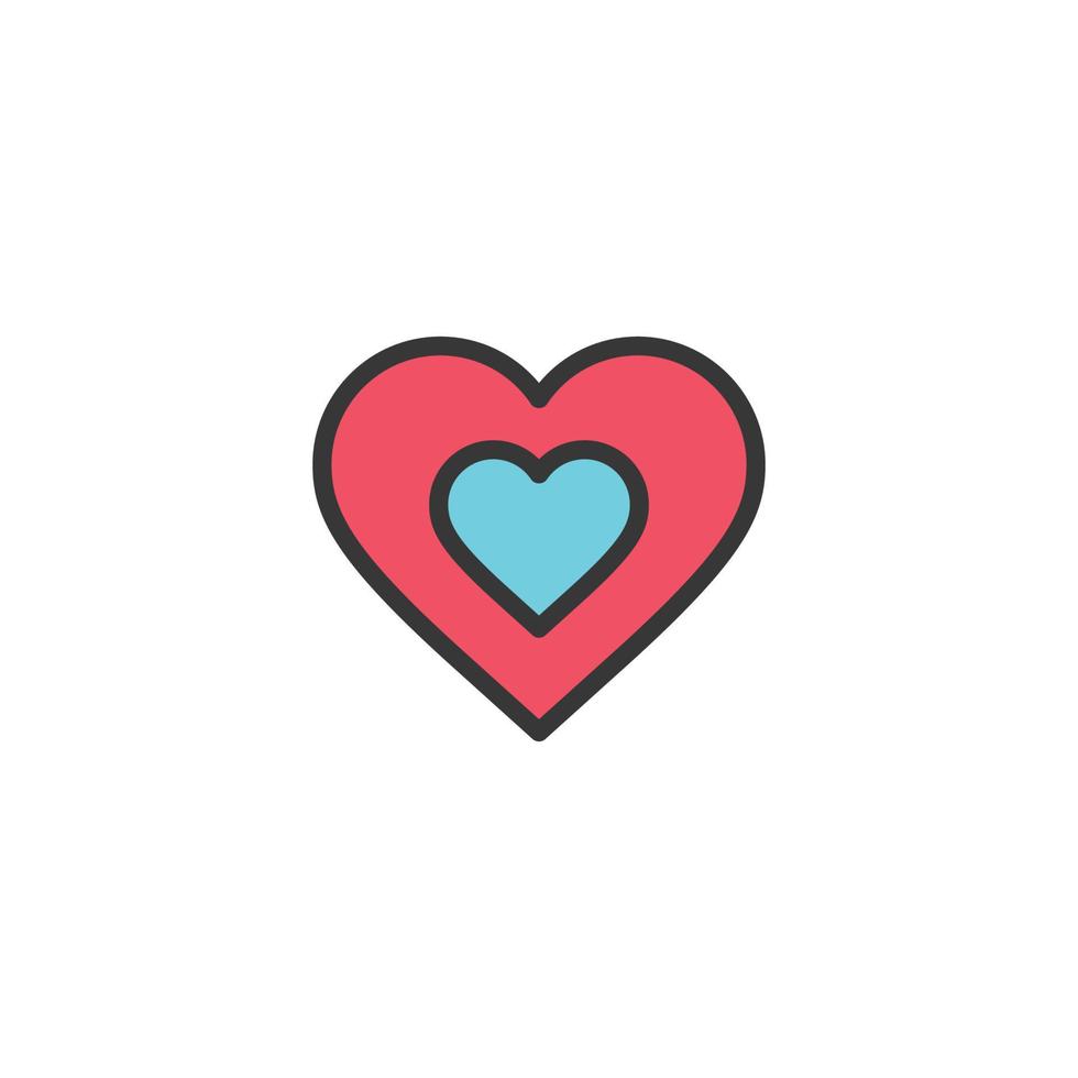 rött blått hjärta kärlek vektorillustration vektor