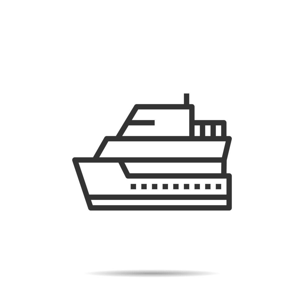 Jacht-Symbol-Linie-Vektor-Illustration vektor