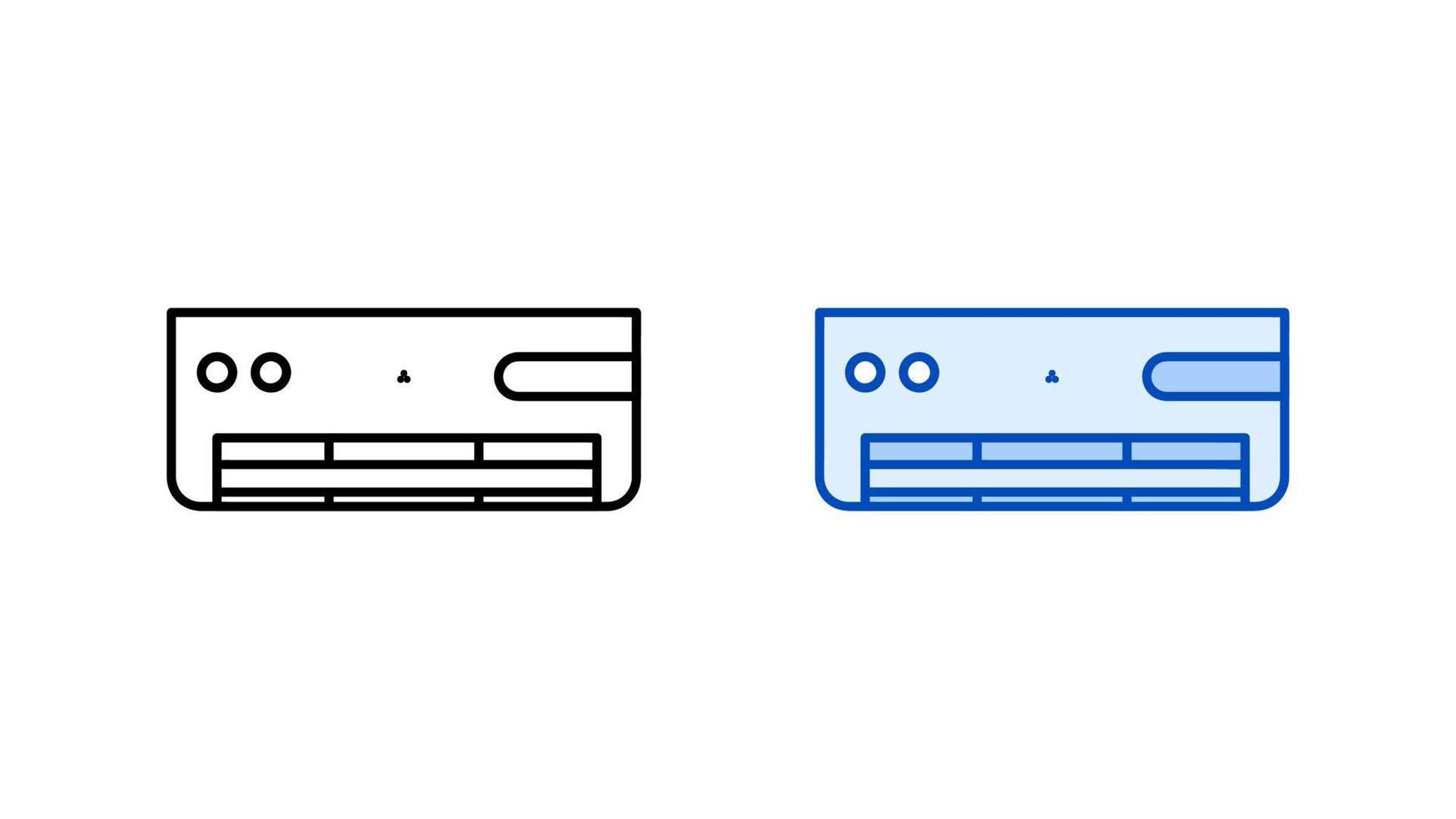 Symbolsatz für moderne Klimaanlagen. Lineares und farbiges Symbol aus der modernen, einfachen Sammlung von Klimaanlagen für zu Hause. als Vorlage bereit. Einfachen linearen elektronischen Kühl-Heiz-Vektor herunterladen. Weiß. vektor