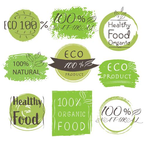 Satz von Banner ECO-Produkt, natürlich, vegan, Bio, frisch, gesundes Essen. Vektor-illustration vektor