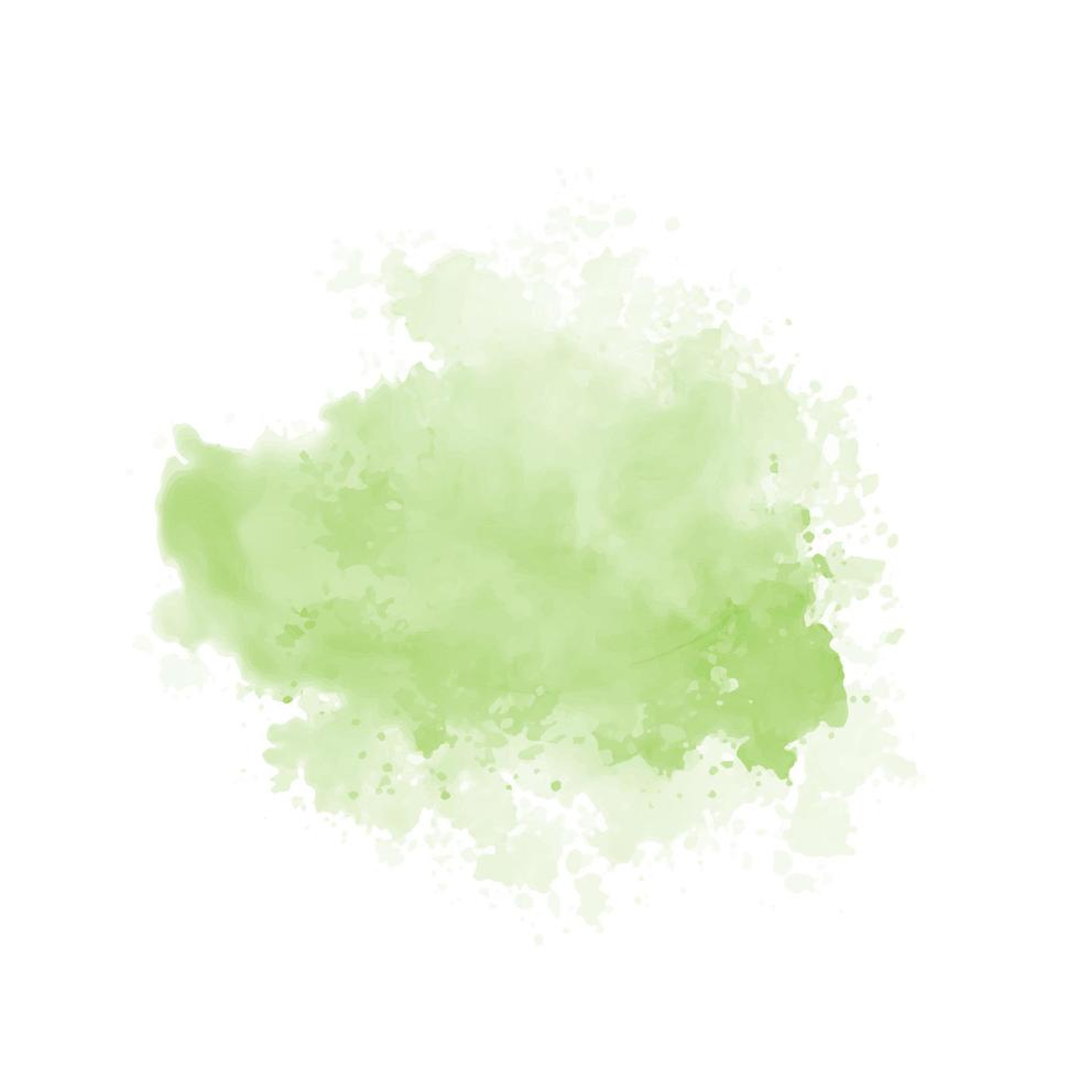 abstrakt grön akvarell vattenstänk på en vit bakgrund vektor