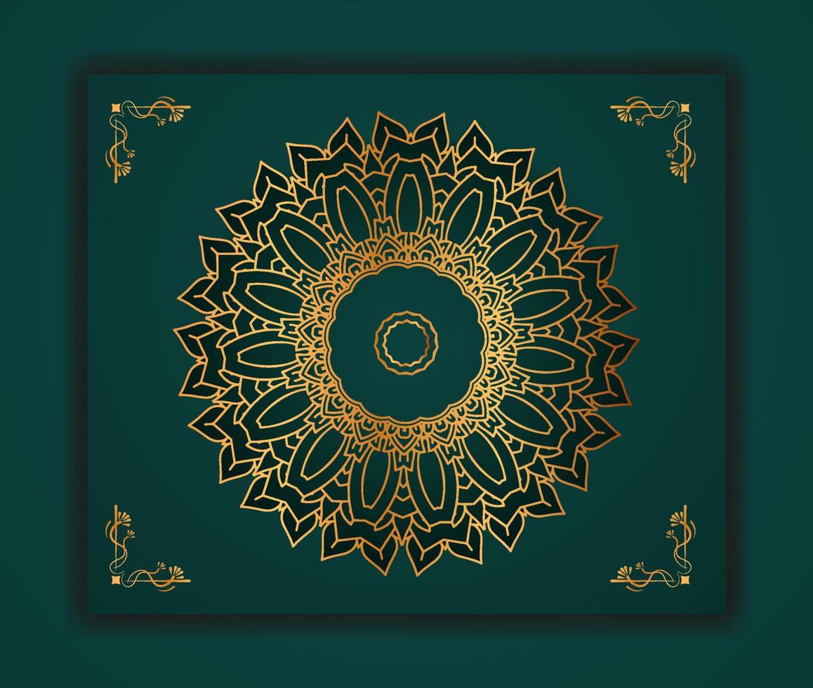 Luxus-Mandala-Hintergrund mit modernem goldgemustertem Stil. Dieses Design ist perfekt für Ramadan-Hintergrund, Einladungskarte, dekorativen Hintergrund, Druck, Banner, Poster, Cover, Broschüre, Flyer usw. vektor