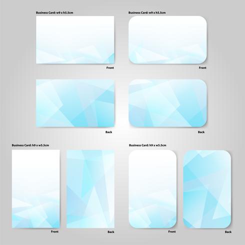 Vektor der leeren blauen geometrischen Hintergrundart-Visitenkarteschablone