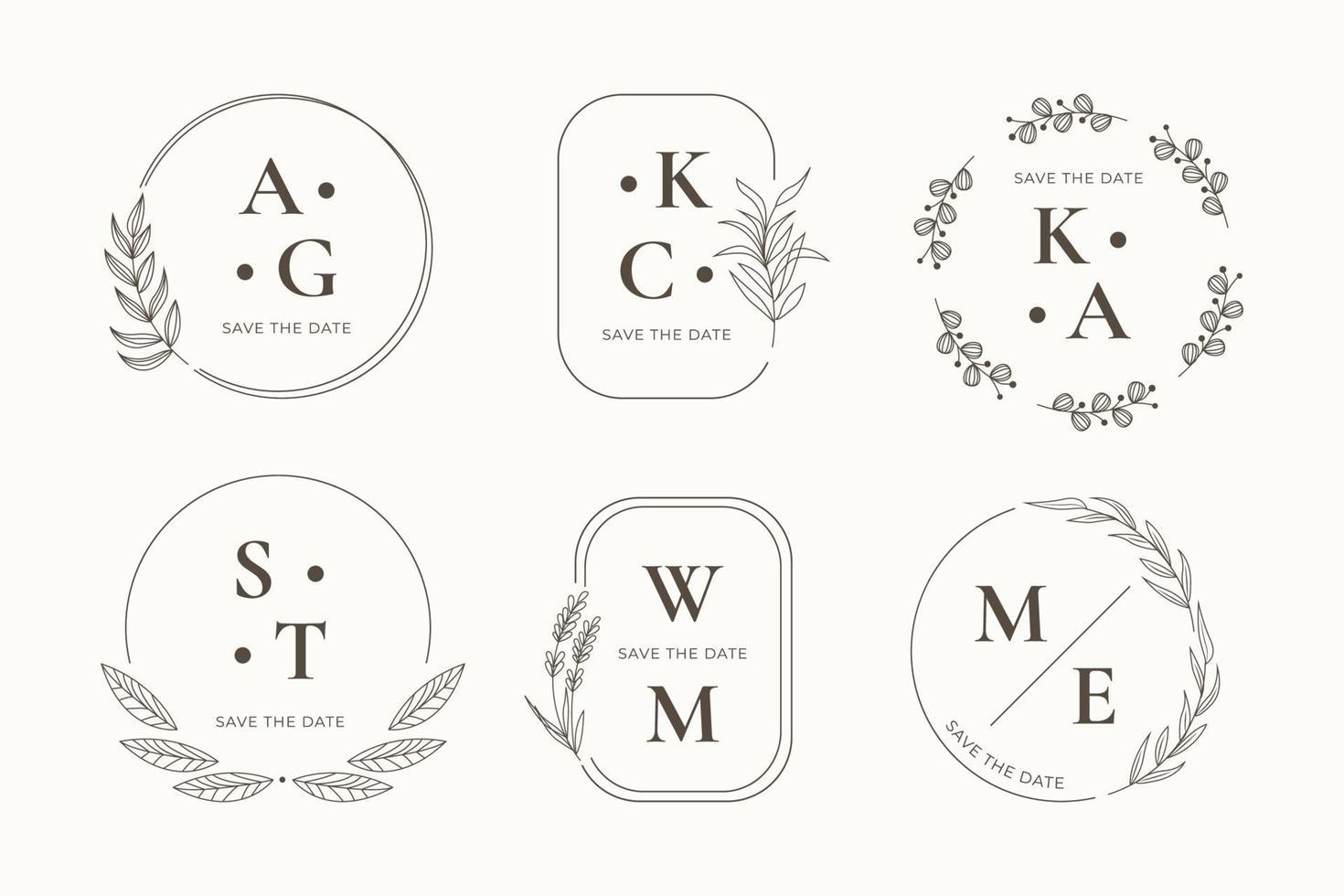elegant bröllop monogram logotyp samling vektor