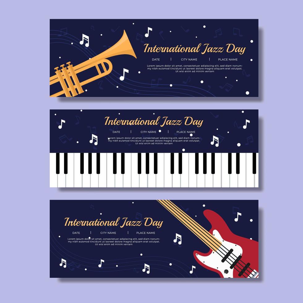 internationella jazzdagen banner samling vektor