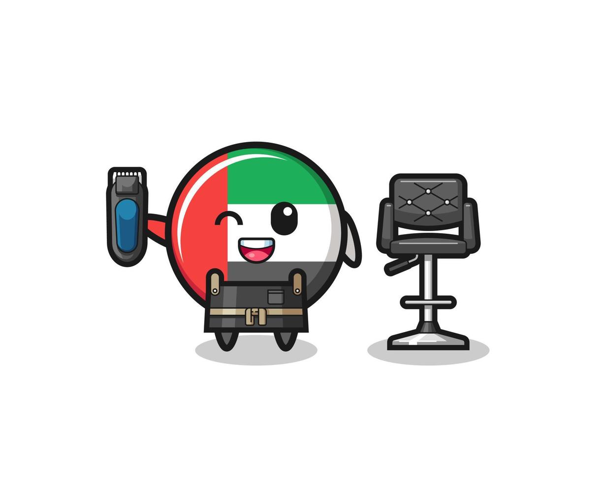 UAE Flag Barbershop hält einen Trimer vektor