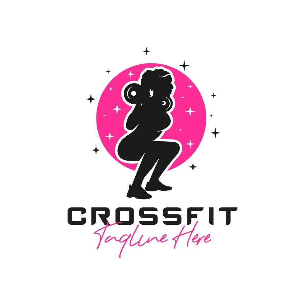 junge frauen fitness sport inspiration illustration logo vektor