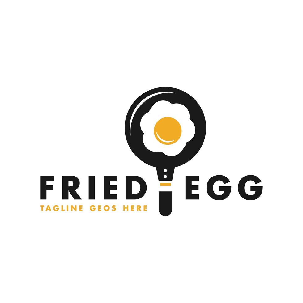 stekt ägg mat vektor illustration logotypdesign