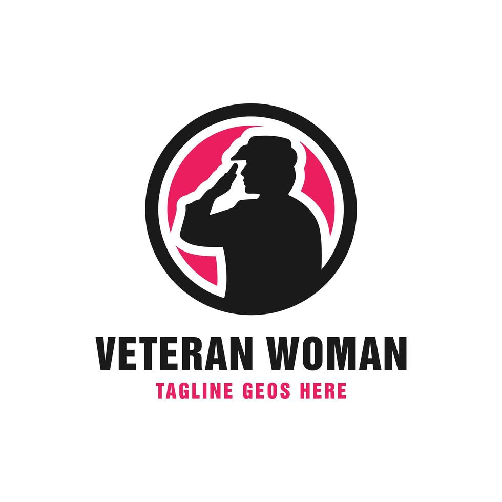 weibliche veteran vektorillustration logo design vektor