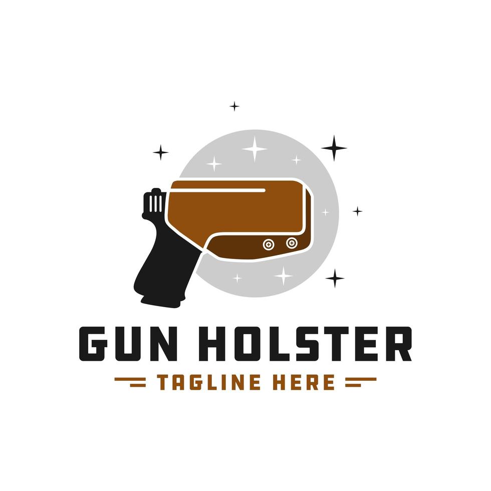 pistol hölster inspiration illustration logotyp design vektor
