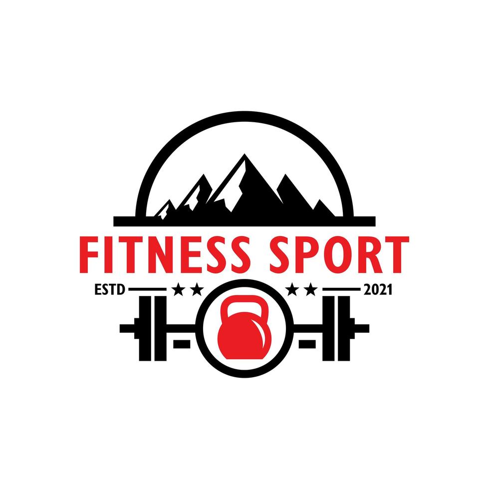 fitness sport vintage inspiration logo in den bergen vektor